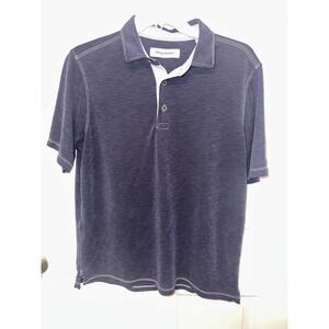 TOMMY BAHAMA Medium‎ Polo Style Blue Short Sleeve Shirt Super Soft Mens Golf